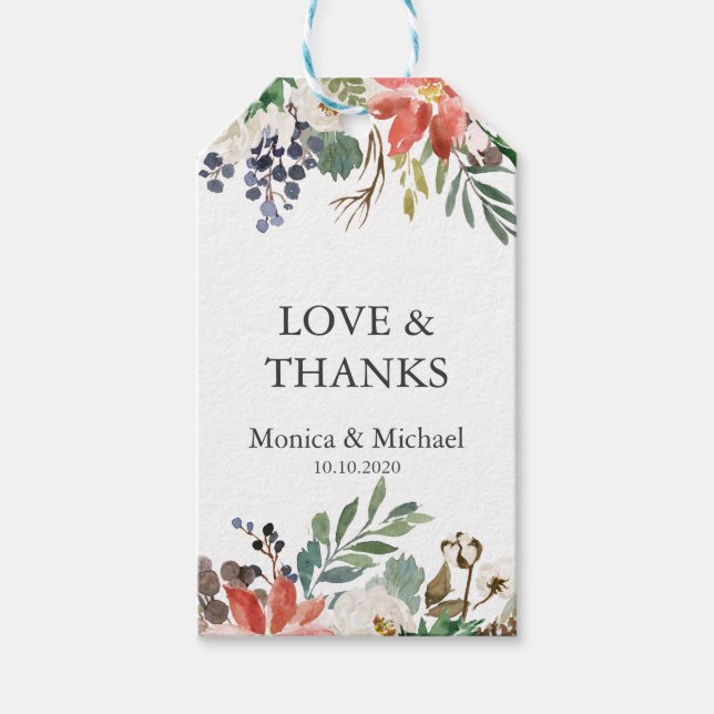 Etiqueta Para Presente Mystical Winter | NOMES DE Casamento Obrigado Favo (Frente)