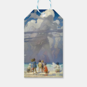 Etiqueta Para Presente N.C. Wyeth O Gigante 1923 Ilustração Vintage