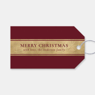 Etiqueta Para Presente Na moda Chic Simple Red e Faux Dourado Natal