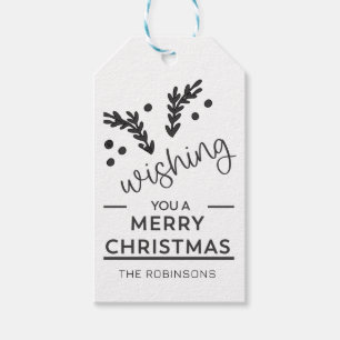 Etiqueta Para Presente Na moda Natal Nome da família personalizada Orna