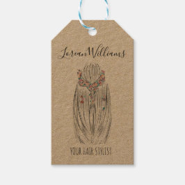 Etiqueta Para Presente Na moda Pastel Hair Stylist Braid Hairstyle Flower