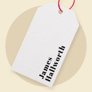 Etiqueta Para Presente Na moda Retro Modern Lettering Preto editável