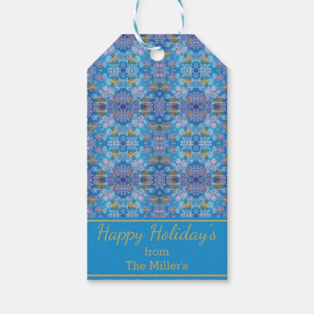 Etiqueta Para Presente Na moda Snowflakes (Frente)