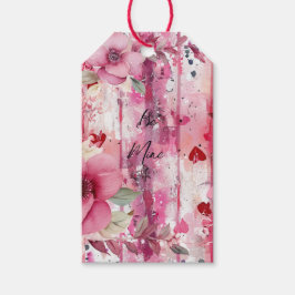 Etiqueta Para Presente namorados de corações florais rosa dramático