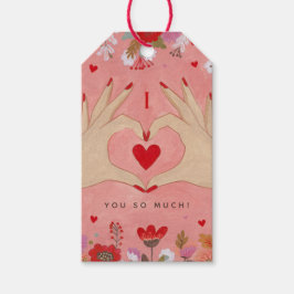 Etiqueta Para Presente Namorados de Sinais de Amor com Mãos bonito