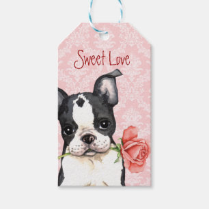 Etiqueta Para Presente Namorados Rosa Boston Terrier