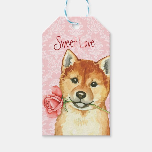 Etiqueta Para Presente Namorados Shiba Inu (Frente)