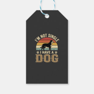 Etiqueta Para Presente Não Estou Solteiro Amante de Cachorro Vintage