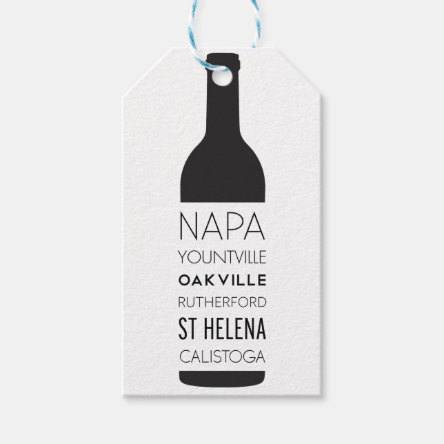Etiqueta Para Presente Napa Valley Cities Wine Bottle (Frente)