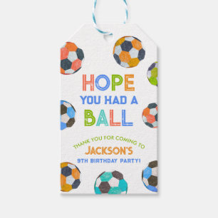 Etiqueta Para Presente Nascer para a Festa de aniversário de futebol Obri