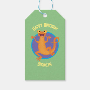 Etiqueta Para Presente Nata-dançarina de laranja feliz e giro