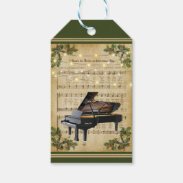 Etiqueta Para Presente Natais vintages Sheet Music e Grand Piano