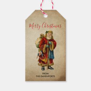 Etiqueta Para Presente Natais vintages Velho Pai Natal
