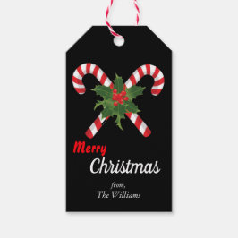 Etiqueta Para Presente natal 2025, doce canas, branco-vermelho - Verde