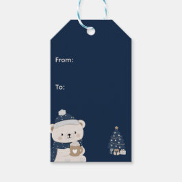 Etiqueta Para Presente Natal à Meia-Noite | Azul-Marinho, Prata e Dourado
