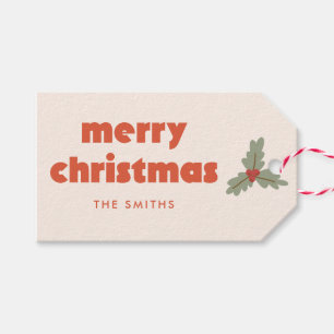 Etiqueta Para Presente Natal Alegre & Brilhante com Visgo de Laranja