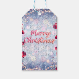 Etiqueta Para Presente Natal Alegre Rosa & Prata Retro
