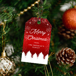 Etiqueta Para Presente Natal Alegre Vermelho e Branco