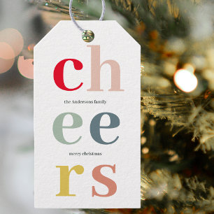 Etiqueta Para Presente Natal Alegria Colorida Felizes Festas