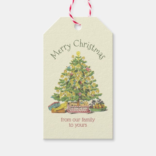 Etiqueta Para Presente Natal antigo personalizado (Frente)