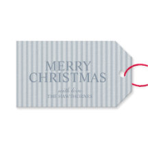 Natal Azul Personalizado Elegante Rótulo Clássico 
