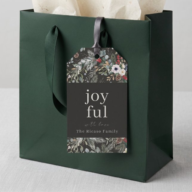 Etiqueta Para Presente Natal Botânico Alegre Personalizado (Joyful Botanical Christmas Personalized Gift Tags
by Ricaso. Add your message / name to these tags)
