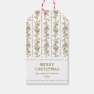 Etiqueta Para Presente Natal Botânico Vintage