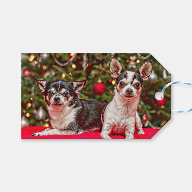Etiqueta Para Presente Natal Chihuahua (Frente (horizontal))