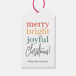 Etiqueta Para Presente Natal Colorido Moderno Alegre e Feliz 