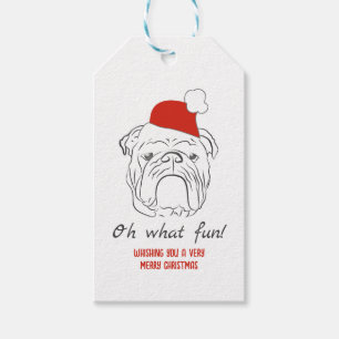 Etiqueta Para Presente Natal com Bulldog Inglês