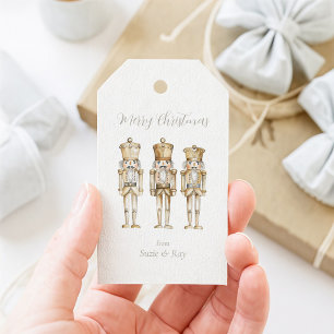 Etiqueta Para Presente Natal com quebra-nozes dourado
