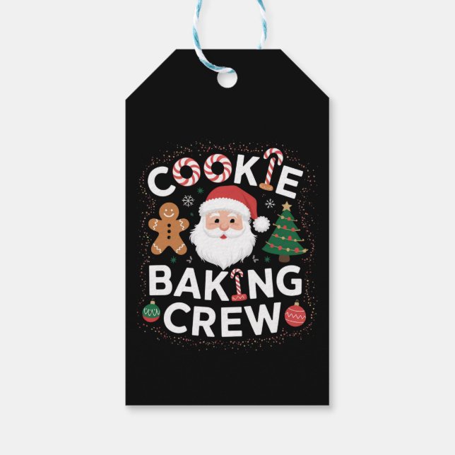 Etiqueta Para Presente Natal Cookie Baking Crew Family Natal (Verso)