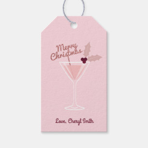 Etiqueta Para Presente Natal cor-de-rosa de Martini