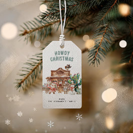 Etiqueta Para Presente Natal Cowboy | Diversão no Deserto Ocidental