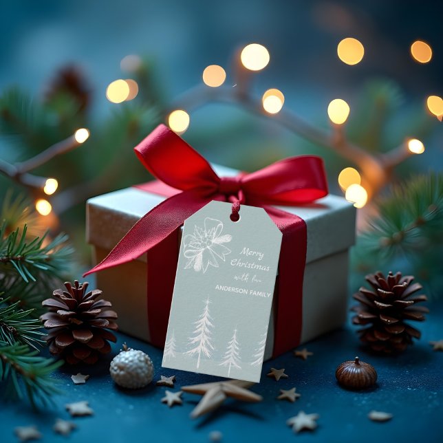 Etiqueta Para Presente Natal da Cena de Inverno Snowy (Criador carregado)