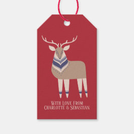 Etiqueta Para Presente Natal da Floresta Escandinava Nórdica