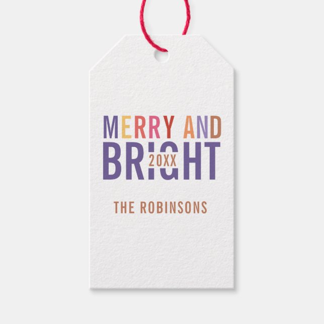 Etiqueta Para Presente Natal da Paleta Ultra Violeta (Frente)