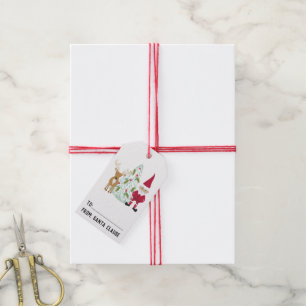 Etiqueta Para Presente Natal da rena do papai noel a e de