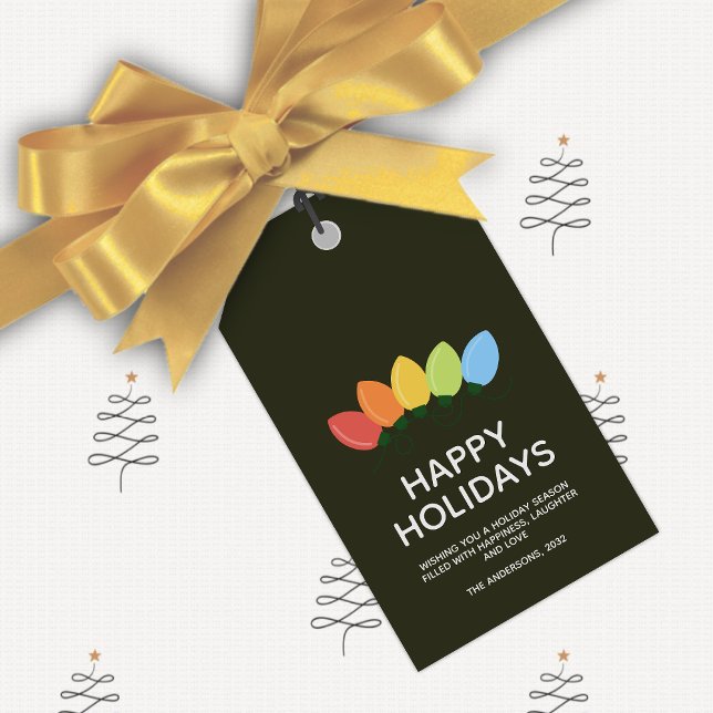 Etiqueta Para Presente Natal das Luzes Gráficas Modernas (Criador carregado)