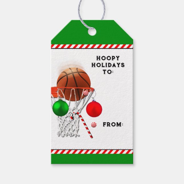 Etiqueta Para Presente Natal de Basquetebol (Frente)