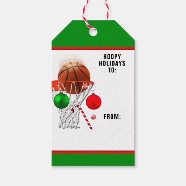 Etiqueta Para Presente Natal de basquetebol (Frente)