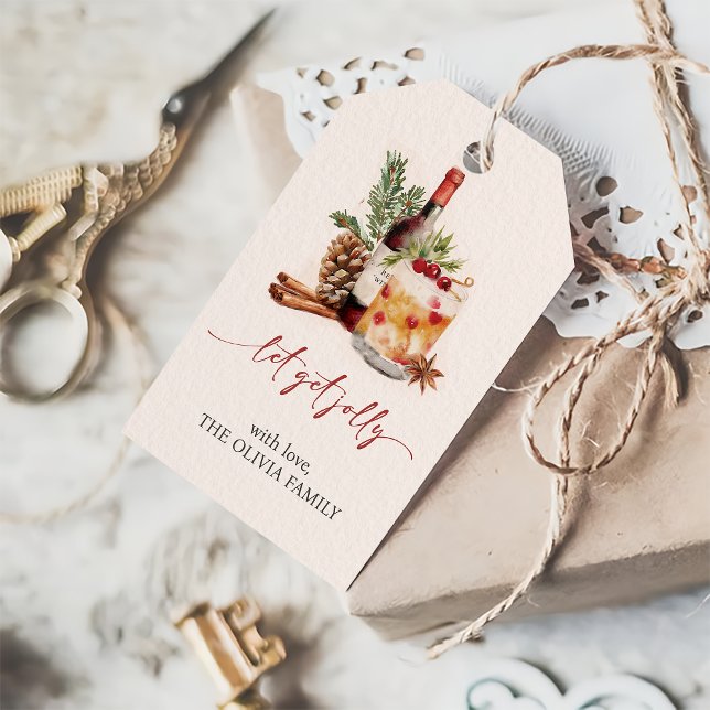 Etiqueta Para Presente Natal de Bebida Feriada (Criador carregado)