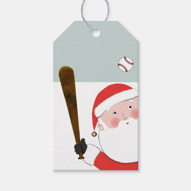 Etiqueta Para Presente Natal de Beisebol (Frente)