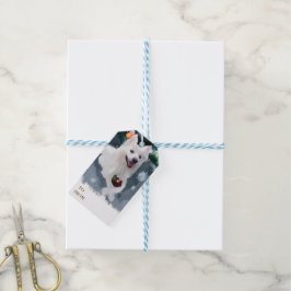 Etiqueta Para Presente Natal de Cão Eskimo Americano