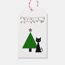 Etiqueta Para Presente Natal de Gato Negro
