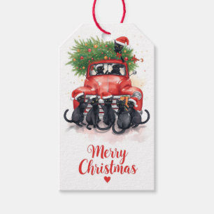 Etiqueta Para Presente Natal de Gato Negro para Amantes de Gato