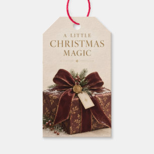 Etiqueta Para Presente Natal de Luxo Elegante, Estilo de Caixa de Present