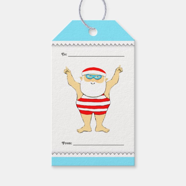 Etiqueta Para Presente Natal de Natação (Frente)