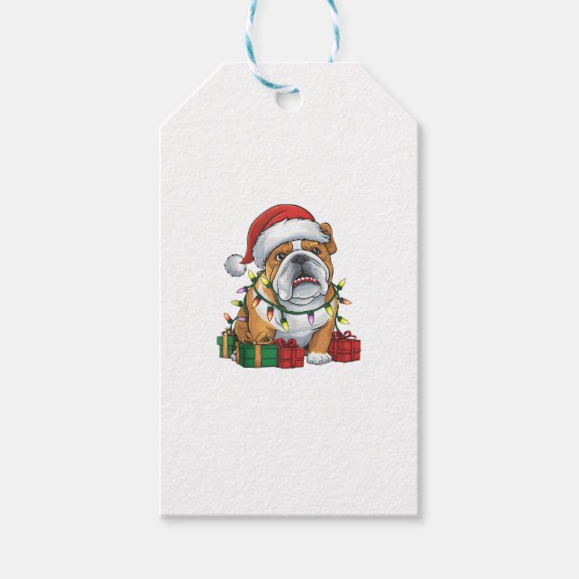 Etiqueta Para Presente Natal de Santa Hat em Inglês (Frente)