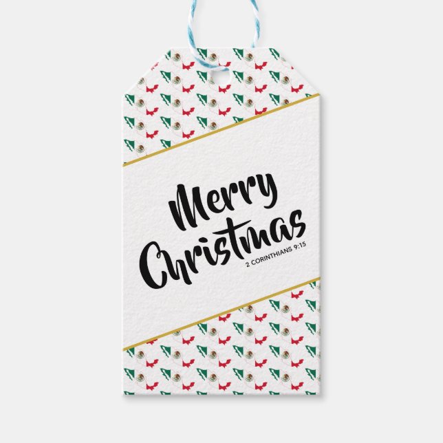 Etiqueta Para Presente Natal de Sinalizador do MÉXICO Personalizado (Frente)